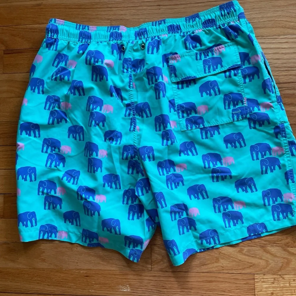 Tom & Teddy Seahorse Print Swim Trunks Blue Green New w Tags Size Mens‎ XXL